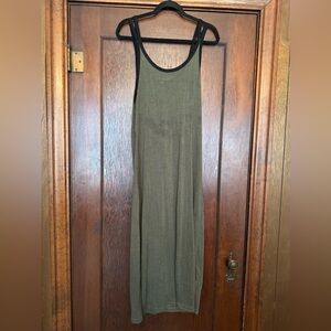 DKNY Olive Green Sleeveless Maxi Dress - Large